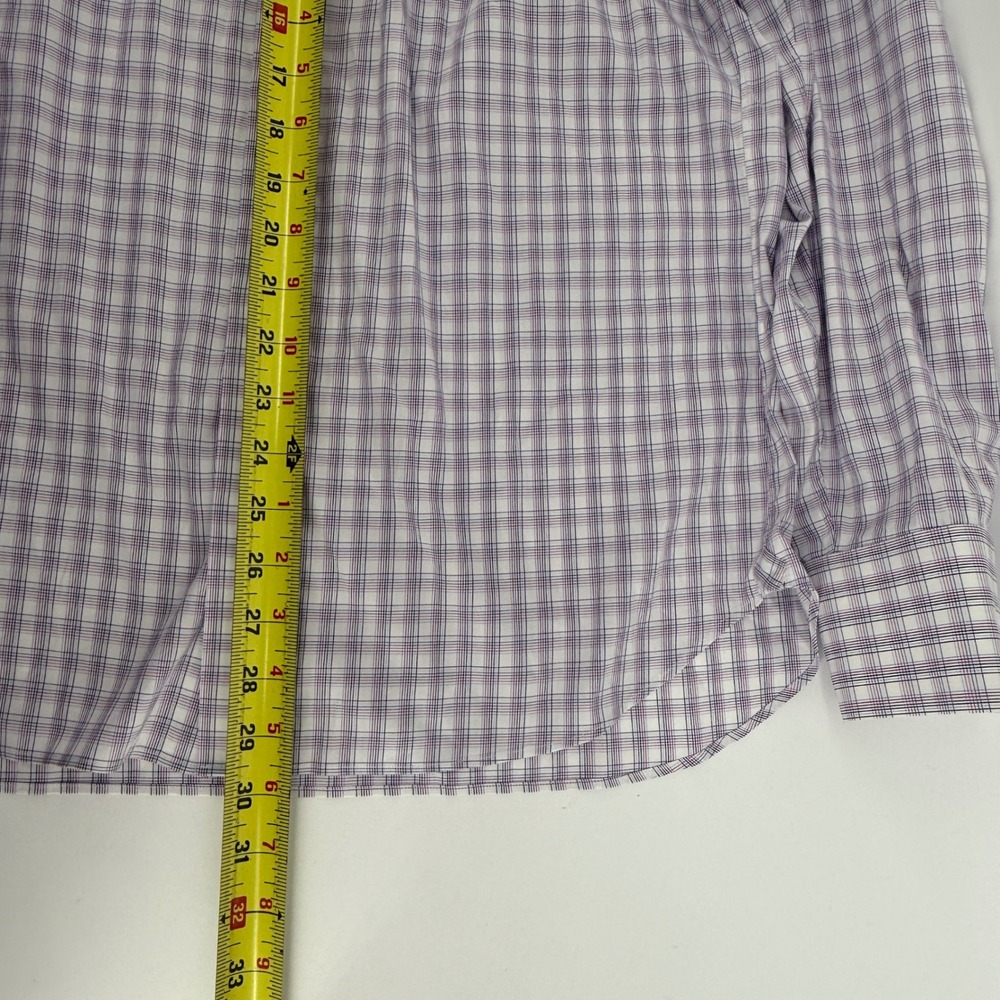 Bonobos Mens Slim‎ Fit Stretch Plaid Button Down Shirt Large 16 Purple White L - Picture 9 of 9